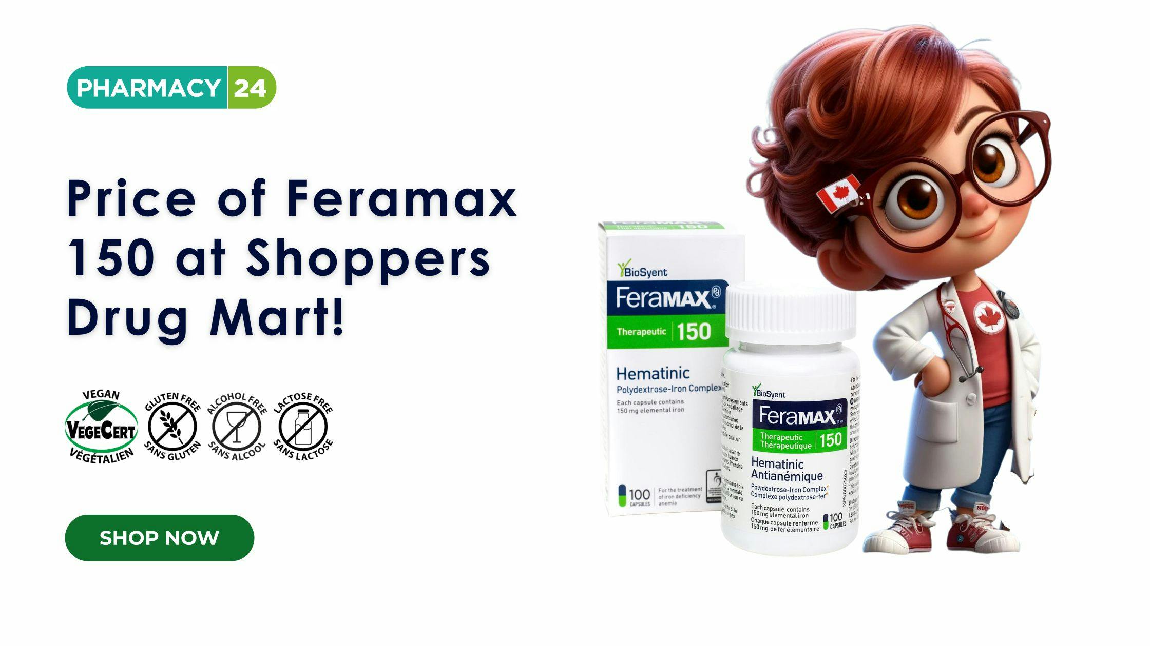 What is the price of Feramax 150 at Shoppers Drug Mart?